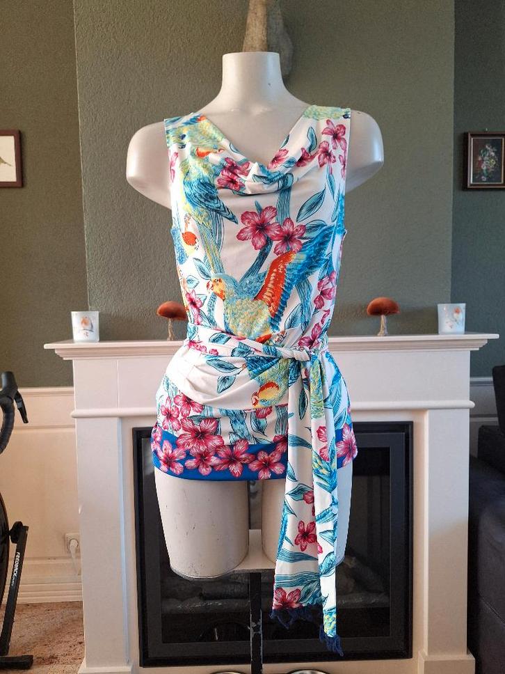 K-Design K design papegaai sjaal riem top S gratis verz, Kleding | Dames, Tops, Zo goed als nieuw, Maat 36 (S), Overige kleuren