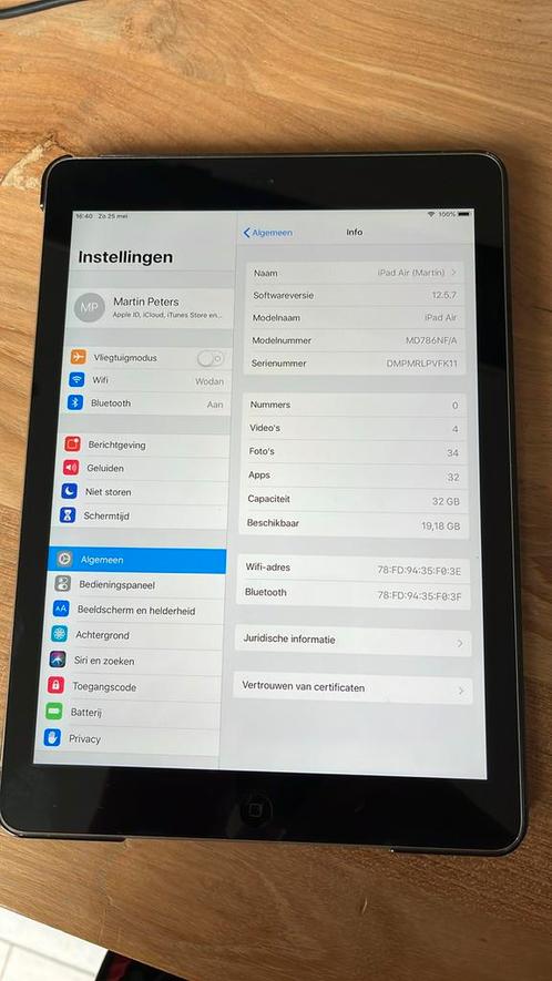 Ipad Air 32gb, Computers en Software, Apple iPads, Gebruikt, Apple iPad Air, 10 inch, 32 GB, Ophalen of Verzenden