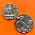 Italië 5 & 10 Lire 1929 en 1927 zilver, Ophalen of Verzenden, Italië, Zilver