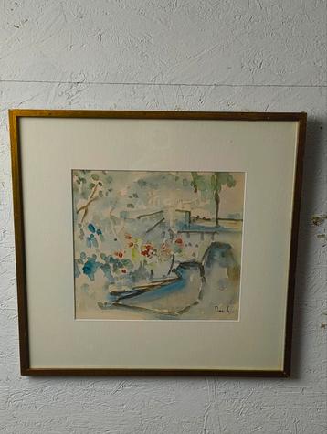 Theo Swagemakers aquarel tuin 1966 beschikbaar voor biedingen