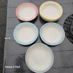 Set  diepe borden met gekleurde rand, Gebruikt, Ophalen of Verzenden, Bord(en), Overige stijlen