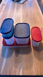 Tupperware diverse opbergbakken met rode en blauwe deksels, Huis en Inrichting, Keuken | Tupperware, Ophalen of Verzenden, Zo goed als nieuw