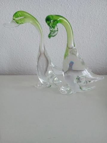 Muranoglas Ganzen - Prachtig Decoratief Duo beschikbaar voor biedingen