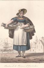Marchande de Poissons d'Amsterdam Ingekleurde Litho 1819, Antiek en Kunst, Ophalen of Verzenden