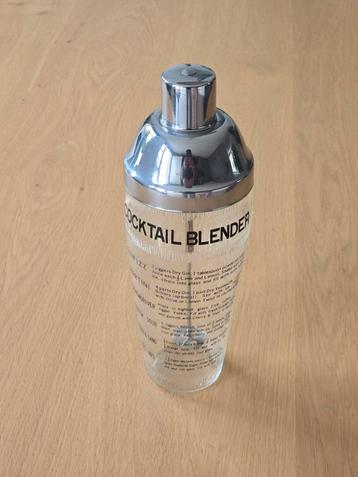 Prachtige antieke glazen chrome cocktailshaker & blender in1 beschikbaar voor biedingen