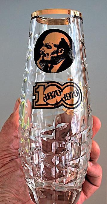 " Lenin 100 jaar " Kristallen Vaas in Perfecte staat ! 1970 beschikbaar voor biedingen