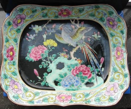 Chinese schaal. Decoratief met vogel. Gemerkt achterkant., Antiek en Kunst, Kunst | Niet-Westerse kunst, Verzenden