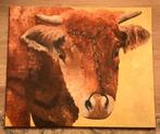 Schilderij met stier, h80 x b95, plakkaatverf op canvasdoek., Ophalen of Verzenden