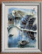Chinese wandplaquette, porselein, gesigneerd, Ophalen of Verzenden