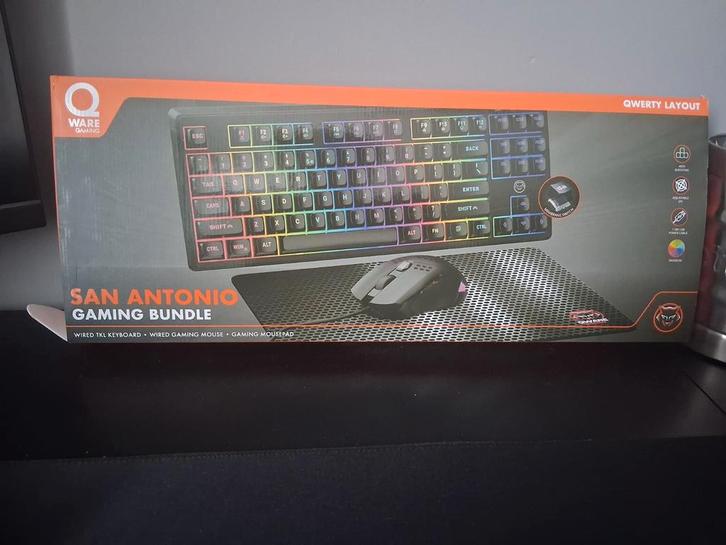Gaming Toetsenbord, Muis & Mousepad - Qware San Antonio, Computers en Software, Toetsenborden, Nieuw, Qwerty, Bedraad, Toetsenbord en muis-set