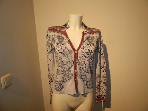 Ivko gebreid vest in sierlijke print met kleuren mt S, Kleding | Dames, Truien en Vesten, Gedragen, Maat 36 (S), Overige kleuren