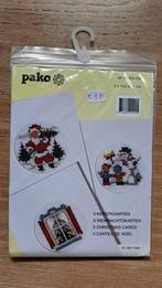 Borduurpakket, drie kerstkaarten, Hobby en Vrije tijd, Ophalen of Verzenden, Nieuw, Handborduren, Borduurpakket