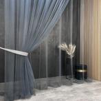 Vitrages kleur grijs 2 delen met zirkonen, 200 cm of meer, Nieuw, Ophalen of Verzenden, 200 cm of meer