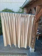 Mooie zandkleurige beige gordijnen met rail, 200 cm of meer, Beige, 150 tot 200 cm, Ophalen of Verzenden