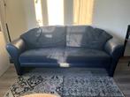 Titel: Leolux donkerblauw leren 2-zitsbank en fauteuil, Huis en Inrichting, Banken | Bankstellen, Gebruikt, 150 tot 200 cm, Tweepersoons