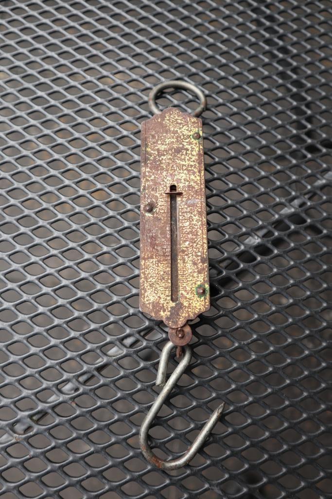 unster antiek veerweegschaal veer weeghaak, Antiek en Kunst, Antiek | Gereedschap en Instrumenten, Ophalen of Verzenden