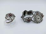 Zilveren dameshorloge, Lasita Quartz, 16 cm + zilveren ring, Sieraden, Tassen en Uiterlijk, 18 tot 19, Gebruikt, Info@zilverwebsite.nl