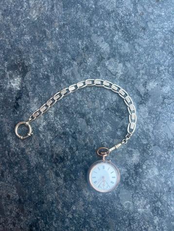 Antiek zilver Zakhorloge Remontoire Cylindre 6 Rubis beschikbaar voor biedingen