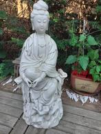 Gigantisch Blanc de Chine Beeld v d Godin KwanYin gemerkt, Ophalen of Verzenden