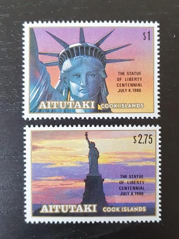 Aitutaki 1986 Vrijheidsbeeld Michel 584-585 postfris beschikbaar voor biedingen