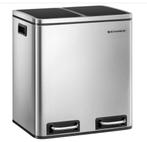 SONGMICS 30L Afvalemmer afvalscheiding 2 x 15L Zilver LTB30H, Huis en Inrichting, Woonaccessoires | Prullenbakken, Nieuw, Ophalen of Verzenden