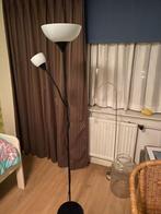 staande lamp (zwart, witte kap), Huis en Inrichting, Lampen | Vloerlampen, Ophalen, Zo goed als nieuw, Glas, Modern