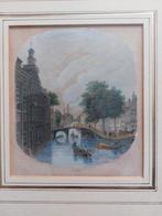 Antieke  19e-eeuwse handgekleurde staalgravure, Ophalen