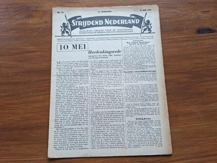 1945 - Strijdend Nederland 23 Binnenlandsche Strijdkrachten, Verzamelen, Militaria | Tweede Wereldoorlog, Boek of Tijdschrift