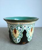 Gouds plateel, Zuid-Holland,  bloempot, Antiek en Kunst, Ophalen