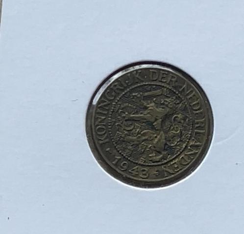 1 cent 1943, Postzegels en Munten, Munten | Nederland, 5 cent, Koningin Wilhelmina, Ophalen of Verzenden