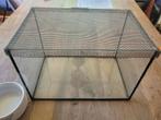 Glazen terrarium met metalen deksel, Minder dan 60 cm, Gebruikt, Minder dan 75 cm, Ophalen of Verzenden