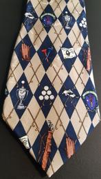 Golf stropdas beige van zijde met verschillende afbeeldingen, Ophalen of Verzenden, Nieuw, Beige