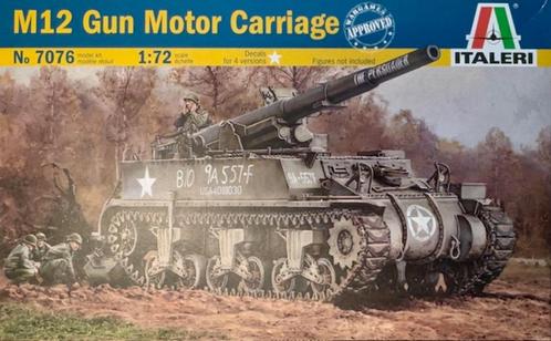 Coelianmodels, Italeri 7076, M12 Gun Carriage, 1/72, € 16,99, Hobby en Vrije tijd, Modelbouw | Auto's en Voertuigen, Nieuw, Tank