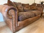 Vintage leren bank met gobelin kussens Chesterfield model, Huis en Inrichting, Gebruikt, 1053ML, Amsterdam, Chesterfield / Koloniaal / Boho lodge / vintage / retro