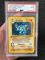 Pokémon PSA 9 1st edition Machamp #8 Base set, Ophalen of Verzenden, Zo goed als nieuw, Losse kaart, Foil