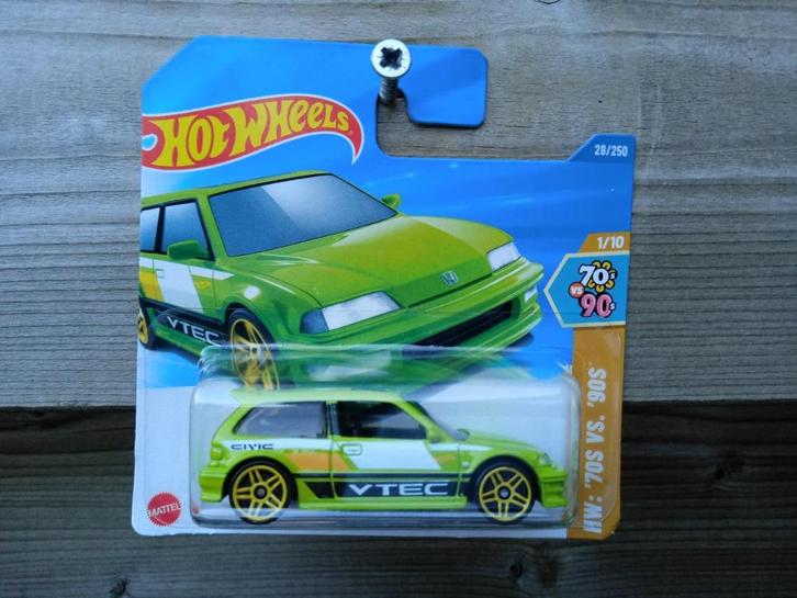 Honda Civic EF '90 Hotwheels, Hobby en Vrije tijd, Modelauto's | Overige schalen, Nieuw, Auto, Ophalen