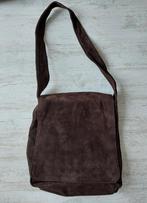 Echt suede leren schoudertas, 20 euro, ZGAN, donkerbruin, Ophalen, Zo goed als nieuw, Bruin, Overige typen