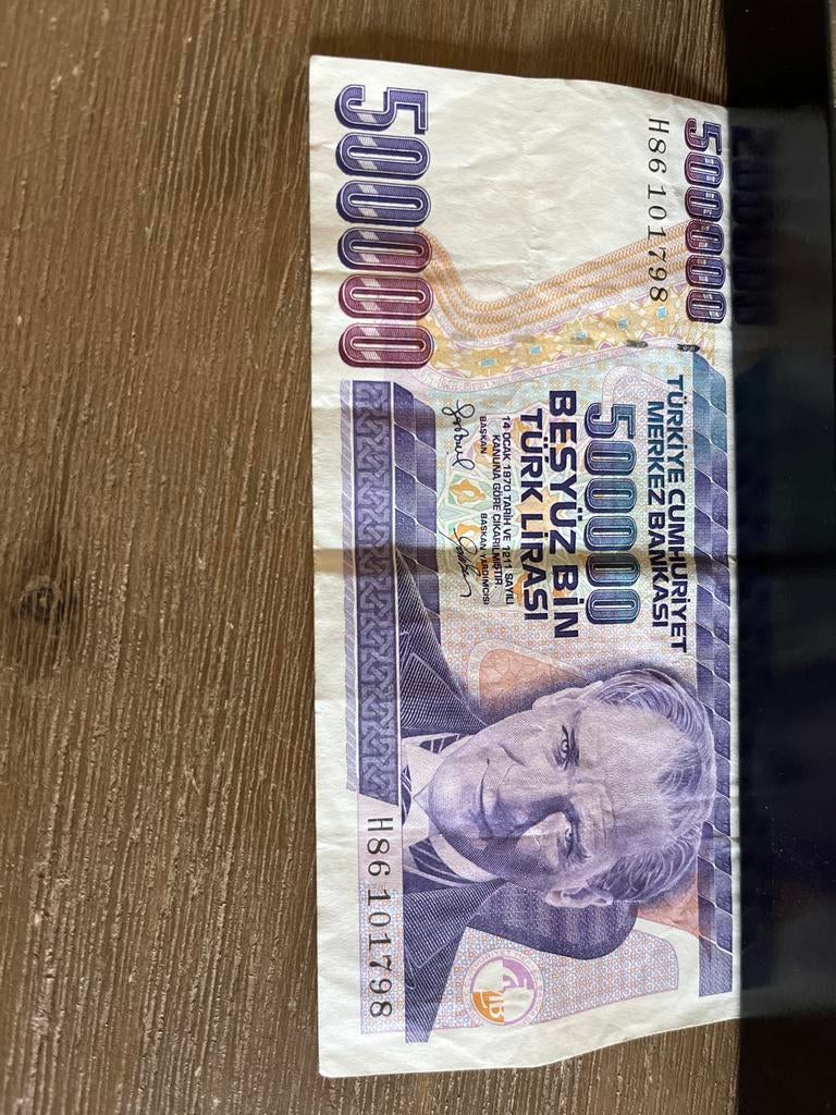 Turkse 500000 Lira Bankbiljet, Ophalen of Verzenden, Midden-Oosten, Losse munt