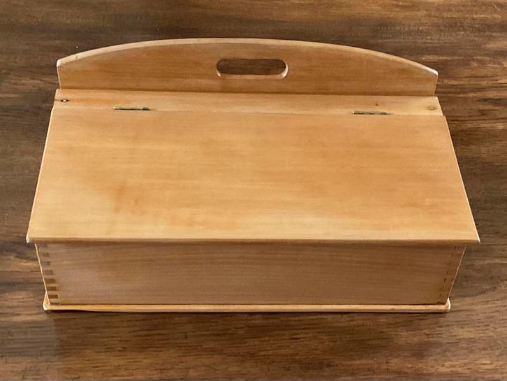 Oud schrijfkistje uit 1940 - beukenhout - zwaluwstaart, Antiek en Kunst, Antiek | Woonaccessoires, Verzenden