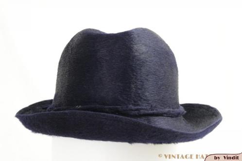 Vintage Dameshoed Mayser blauw haarvilt 54 = XS, Kleding | Dames, Hoeden en Petten, Gedragen, Hoed, 55 cm (S, 6⅞ inch) of minder