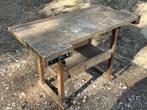 Zware oude houten werkbank, Ophalen, Gebruikt, 120 tot 170 cm, Bankschroef
