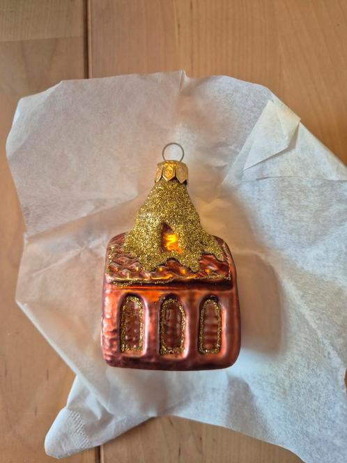 Vintage Kerst Kerkje Ornament Jaren 90, Diversen, Kerst, Gebruikt, Ophalen