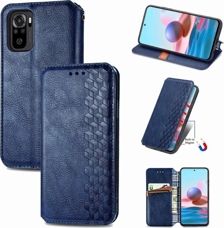 Luxe PU Lederen Wallet Case Set voor Redmi Note 10S _ Blauw, Telecommunicatie, Mobiele telefoons | Hoesjes en Frontjes | Overige merken