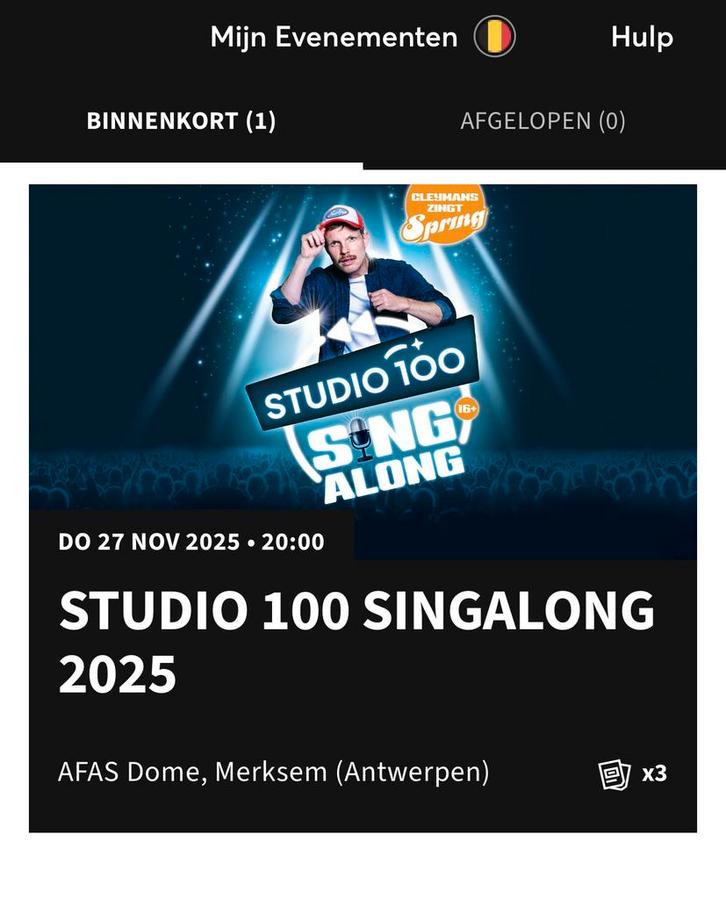3x Studio100 Singalong 2025 Antwerpen, Tickets en Kaartjes, Evenementen en Festivals, Drie personen of meer