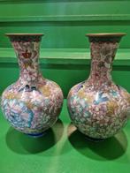 Set van 2 identieke Cloisonne vazen, Ophalen of Verzenden