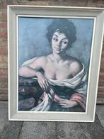 Vintage Portret zigeunerin met Lijst, Antiek en Kunst, Kunst | Schilderijen | Klassiek, Ophalen