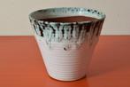Retro vintage geribbelde jaren 50 / 60 fat lava bloempot, Antiek en Kunst, Ophalen of Verzenden