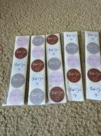 Set van 500 pastel “Thank You” stickers met hartje en smiley, Hobby en Vrije tijd, Stickers en Plaatjes, Ophalen of Verzenden