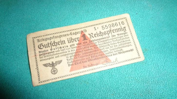 Duits wo2 geld biljet krijgsgevangen kamp leger oorlog nr4, Verzamelen, Militaria | Tweede Wereldoorlog, Boek of Tijdschrift, Nederland