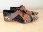herenschoenen 42 poker croco-snake leder bruin print apart D, Ophalen, Overige kleuren, Nieuw, Veterschoenen